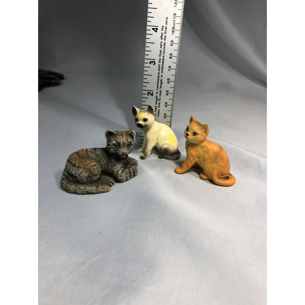 Adorable Small Cat Figurine Collectibles - Set Of 3 - Ceramic